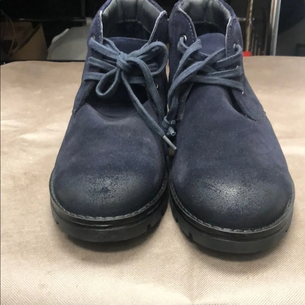 Vintage Foundry Co. Blue Chukka Boots with Suede Finish.